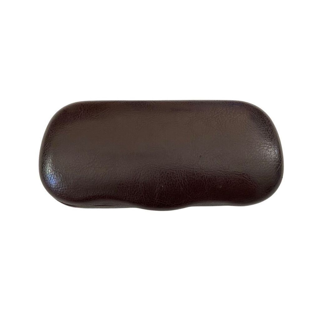 Brown Hard Shell Glasses Case With Clamshell Closure And Lined Interior